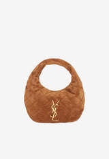 Saint Laurent Baby Icarino Quilted Suede Hobo Bag Caramel 8516891U807_2916