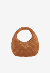 Saint Laurent Baby Icarino Quilted Suede Hobo Bag Caramel 8516891U807_2916