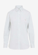 Embroidered-Duck Striped Shirt