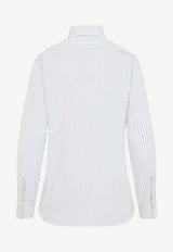 Embroidered-Duck Striped Shirt