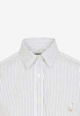Embroidered-Duck Striped Shirt