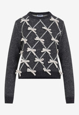 Bow Appliques Knitted Sweater