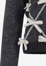 Bow Appliques Knitted Sweater