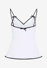 Bow Sleeveless Flared Top