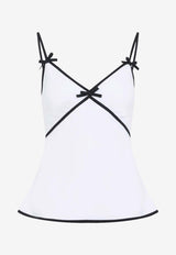 Bow Sleeveless Flared Top