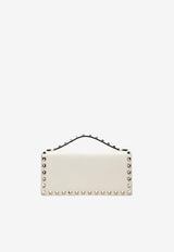 Valentino Rockstud Chain Leather Clutch Ivory 9W2P0AK2VSH/T_VALE-I16