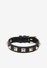 Valentino Rockstud Leather Bracelet Black 9W2J0X53VSH/T_VALE-0NO
