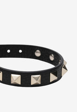 Valentino Rockstud Leather Bracelet Black 9W2J0X53VSH/T_VALE-0NO