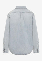 Embroidered Logo Washed Denim Shirt