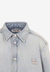 Embroidered Logo Washed Denim Shirt