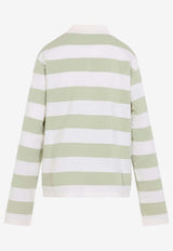 Striped Long-Sleeved Polo T-shirt
