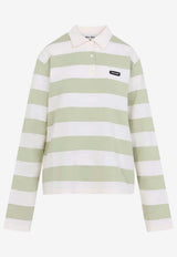 Striped Long-Sleeved Polo T-shirt
