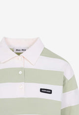 Striped Long-Sleeved Polo T-shirt