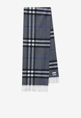 Burberry Cashmere Check Fringed Scarf Gray 8112642110106/T_BURBE-C3384