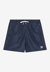 Miu Miu Technical Logo Shorts Blue MP2027OOO121I/T_MIU-F0008