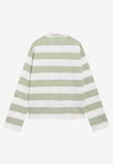 Miu Miu Long-Sleeved Stripe Polo T-shirt Green MJLA60OOO195L/T_MIU-F05KA
