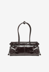Prada Medium Bonnie Glossy Leather Shoulder Bag Dark Brown 1BA426MOS2CYR/T_PRADA-F01D6