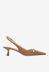 Jimmy Choo Amita 45 Suede Slingback Pumps Toffee AMITA45SUE/T_JIMCH-026983
