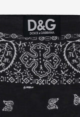 Dolce & Gabbana Paisley Print Square Scarf Black DG0957510117706_BLK
