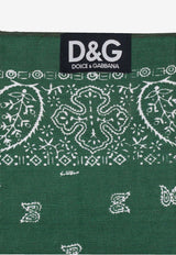Dolce & Gabbana Paisley Print Square Scarf Green DG0957510117706_VERDE