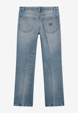 Miu Miu Logo Patch Washed Denim Pants Blue GWP598OOO192W/T_MIU-F0013