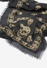 McQueen Skull Print Modal Silk Scarf Black 8078894943Q1079_282851da-7bee-404b-8b79-7bc66e8e8c0d