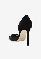 Jimmy Choo Brigitte 100 Suede and Mesh Pumps Black BRIGITTE100SMS/T_JIMCH-000074
