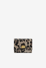 Dolce & Gabbana Leopard Print Dauphine Leather Wallet Brown BI0770AX566/T_DOLCE-HY13M