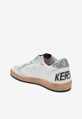 Golden Goose DB Ball Star Low-Top Sneakers with Glittered Star and Heel White GWF00117F003773/T_GOLDE-11325
