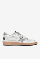 Golden Goose DB Ball Star Low-Top Sneakers with Glittered Star and Heel White GWF00117F003773/T_GOLDE-11325
