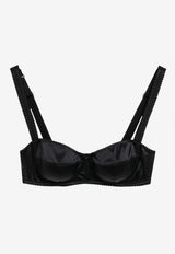Dolce & Gabbana Balconette Bra in Stretch Silk Satin Black O1A12TONO13/T_DOLCE-N0000