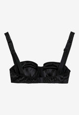 Dolce & Gabbana Balconette Bra in Stretch Silk Satin Black O1A12TONO13/T_DOLCE-N0000