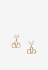 Valentino VLogo Signature Pearl Drop Earrings Gold 9W2J0X81DHC/T_VALE-R5G