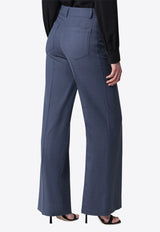 Victoria Beckham Alina Wide-Leg Wool Pants Blue 1226WTR005115DPL/T_VIBEC-DB