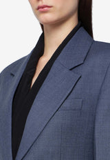 Victoria Beckham Single-Breasted Wool-Blend Blazer Blue 1425WJK005119APL/T_VIBEC-DB
