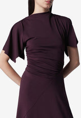 Victoria Beckham Draped Midi Dress Burgundy 1326JDR007350APL/T_VIBEC-BL