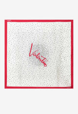 Valentino Little Stars Print Silk Scarf White 9W2EI114NJB/T_VALE-3B6