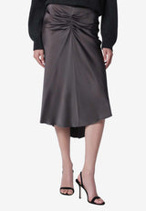 Victoria Beckham Bela Crepe Satin Midi Skirt Gray 1126WSK006985ASI/T_VIBEC-OR