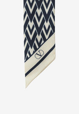 Valentino Toute La V Silk Bandeau Scarf Blue 9W2E6017SHT/T_VALE-3GJ