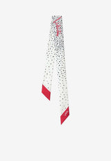 Valentino Little Stars Print Silk Bandeau Scarf White 9W2E6017NJB/T_VALE-3B6
