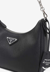 Triangle Logo Saffiano Leather Shoulder Bag