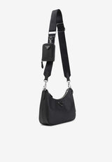Triangle Logo Saffiano Leather Shoulder Bag