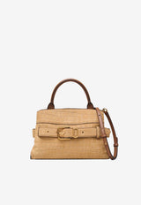 Marc Jacobs Small Dakota Croc-Embossed Suede Top Handle bag Beige 2S6HSC013H01_910