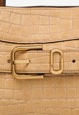 Marc Jacobs Small Dakota Croc-Embossed Suede Top Handle bag Beige 2S6HSC013H01_910