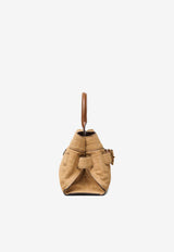 Marc Jacobs Small Dakota Croc-Embossed Suede Top Handle bag Beige 2S6HSC013H01_910