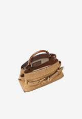 Marc Jacobs Small Dakota Croc-Embossed Suede Top Handle bag Beige 2S6HSC013H01_910