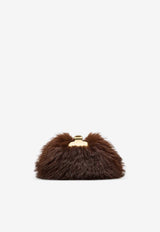Marc Jacobs Small Glam Faux Fur Clutch Dark Brown 2R5HCL002H02_206