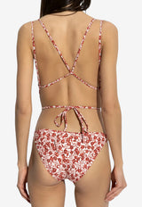 Isabel Marant Maillot De Bain Floral Print One-Piece Swimsuit Red MB0012FAD1P01I_70RD
