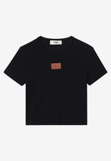 Fendi Logo Patch Cropped T-shirt Black FS8110AW87/T_FENDI-F0GME