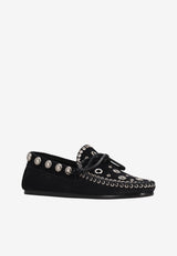 Isabel Marant Fitza Studded Suede Loafers Black MC0019FDD1A21S_02FK